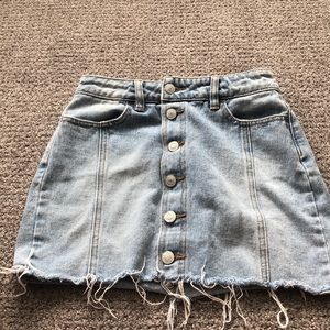 Pacsun light wash jean skirt
